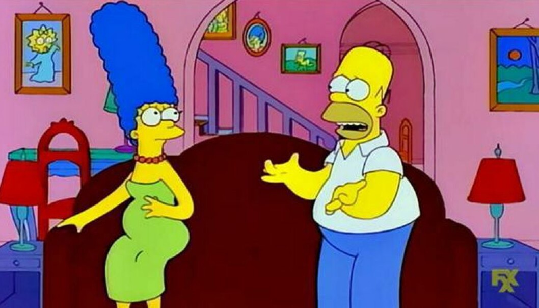 marge och homer i soffan