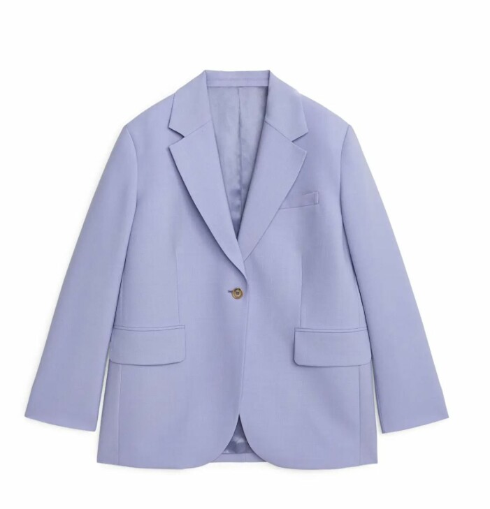 Kavaj i lila blå pastell i oversize
