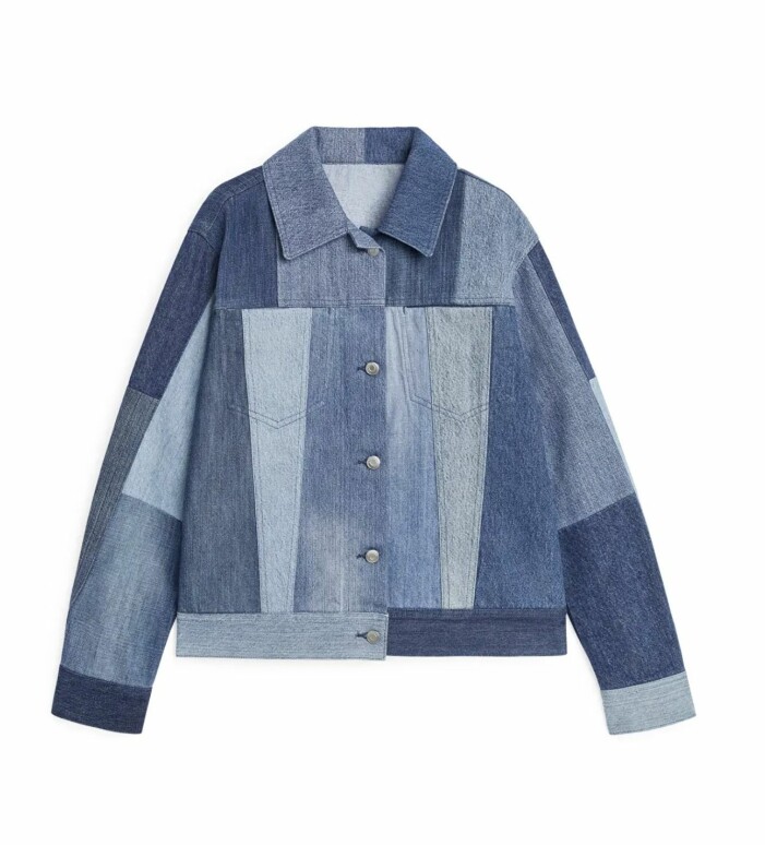 Lappad denimjacka i oversize