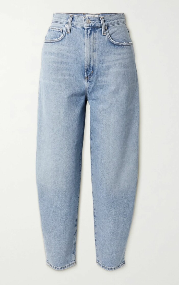 Högmidjade jeans i ljusblått
