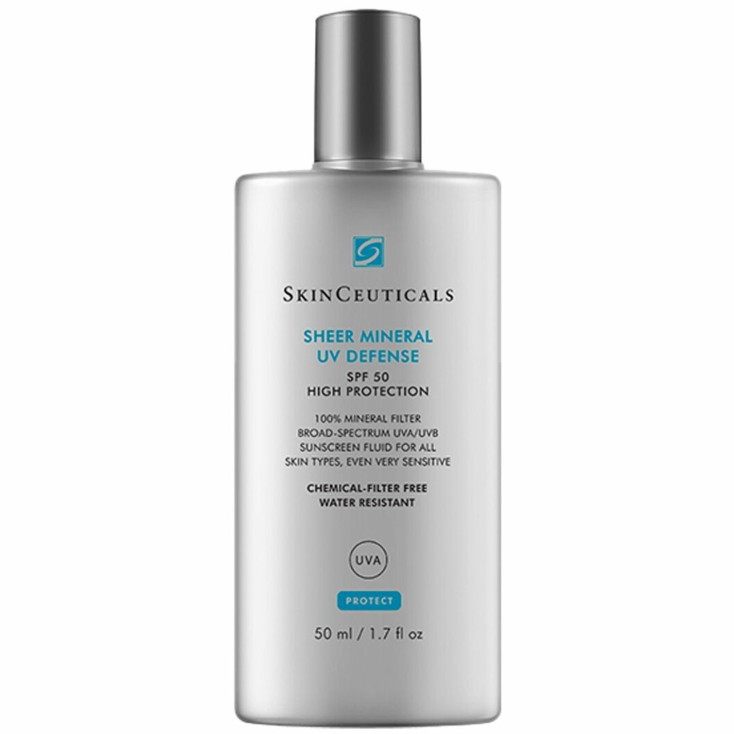solskydd Sheer mineral uv defense spf 50 från Skinceuticals.