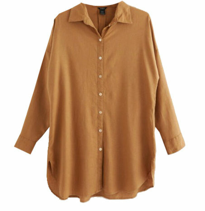 brun linneskjorta oversized