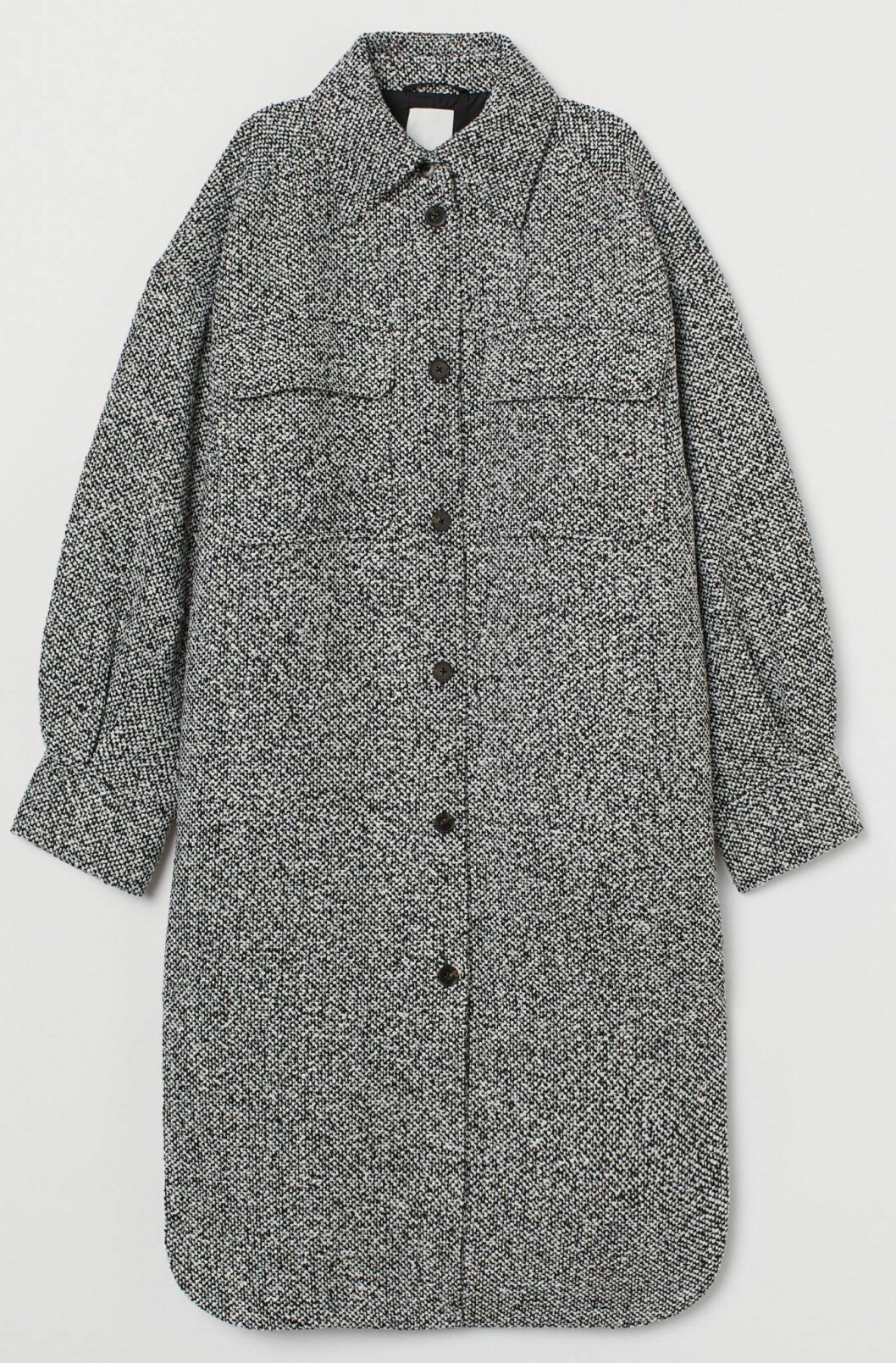 Grå skjortjacka i längre modell från H&M.