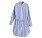 randig klänning i skjortmodell i vitt och blått gjord i bomull från Lindex