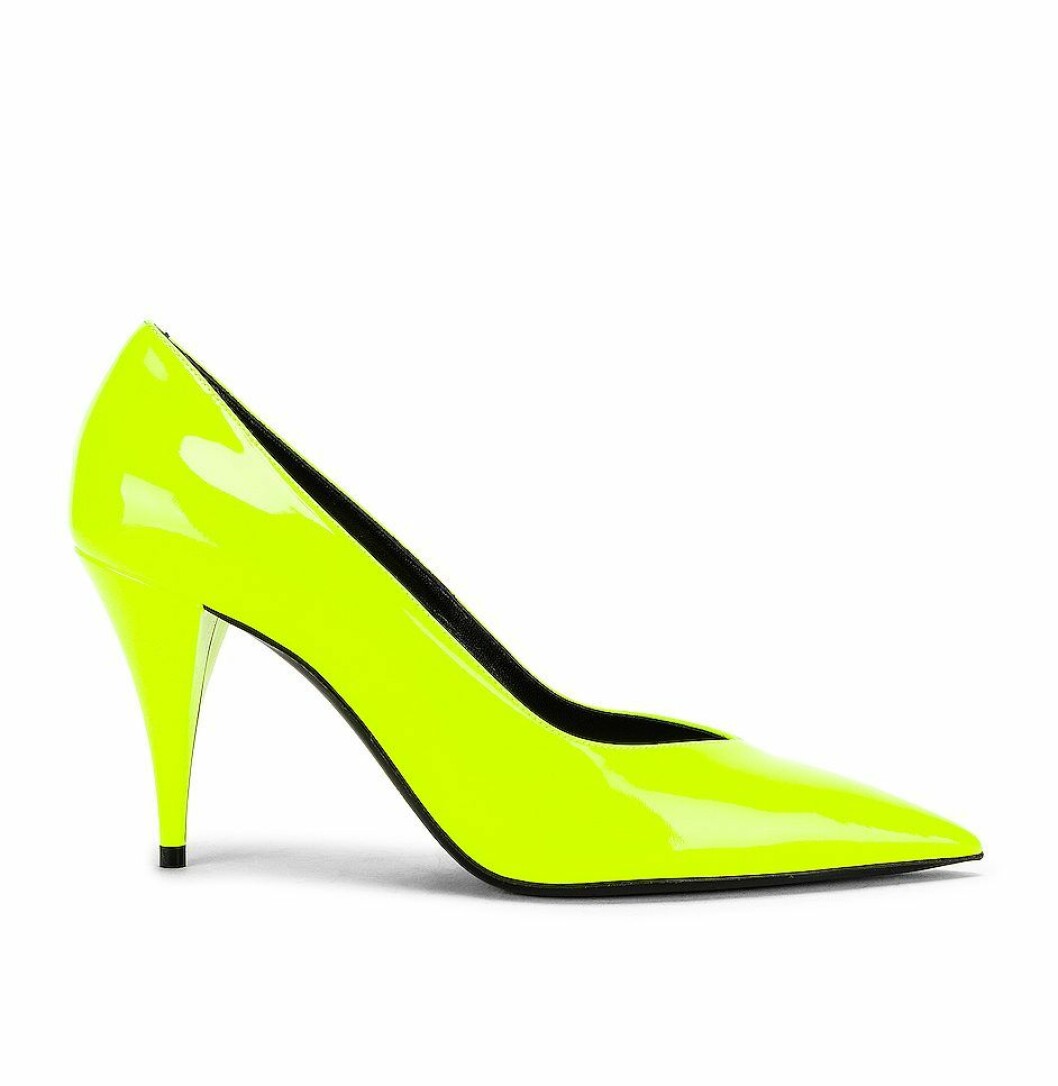 Neongula klackskor från Saint Laurent.