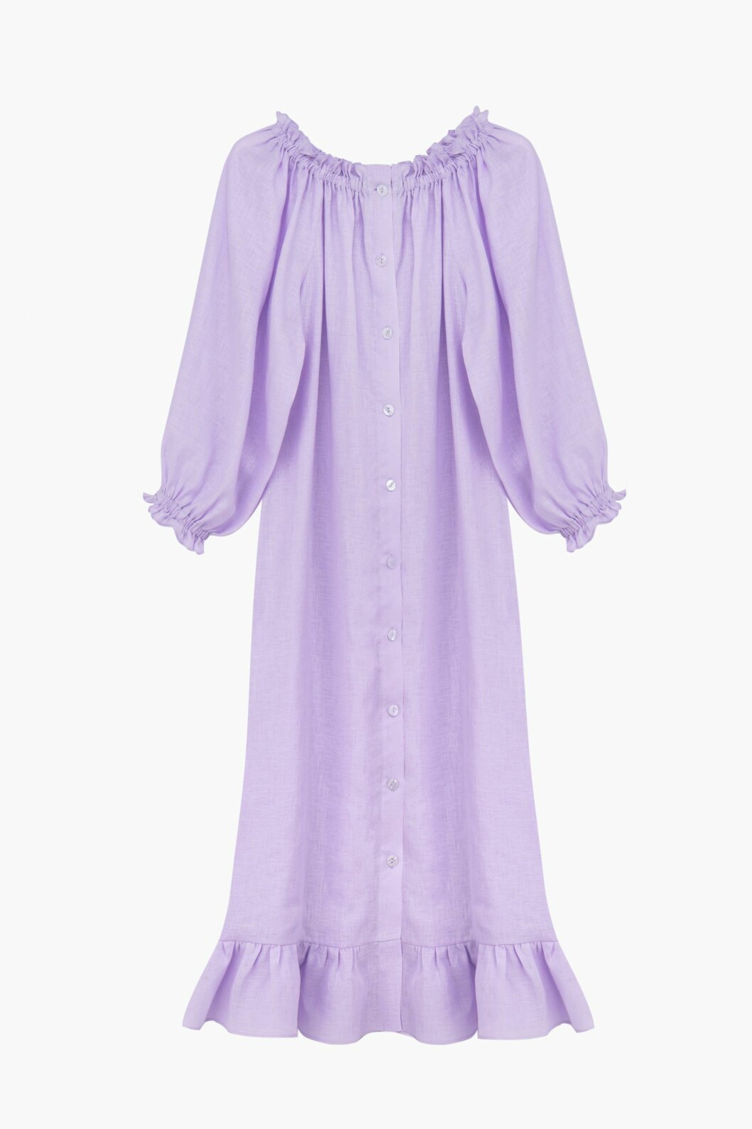 Lila klänning i 100% linne från Sleeper.