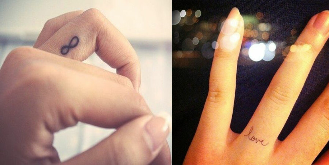 Via: <a href="http://littletattoos.co/post/89943276828/little-finger-tattoo-of-the-infinity-symbol" target="_blank" rel="noopener">Little Tattoos</a> & <a href="http://www.buzzfeed.com/juliegerstein/wedding-ring-tattoo-ideas#.vx53oKYrL" target="_blank" rel="noopener">Buzzfeed</a> Via: Little Tattoos & h