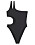 snygga baddräkter 2022 – svart asymmetrisk oneshoulder-baddräkt med cutout från H&amp;M