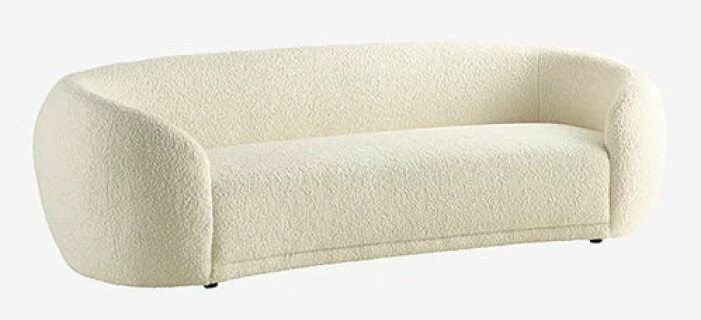 soffa i teddymaterial