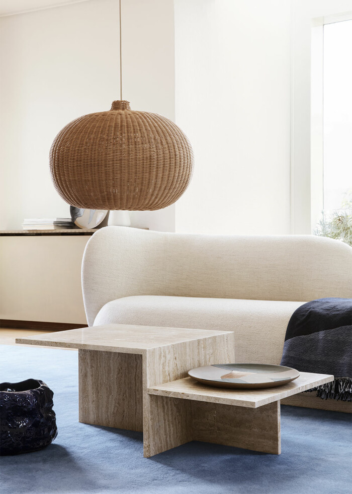 Soffbord i travertin från danska Ferm living. Foto: Ferm living soffbord i travertin från ferm living