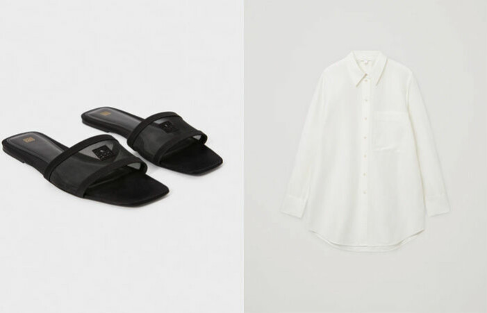 Sandaler från Toteme Studio och skjorta från Cos.