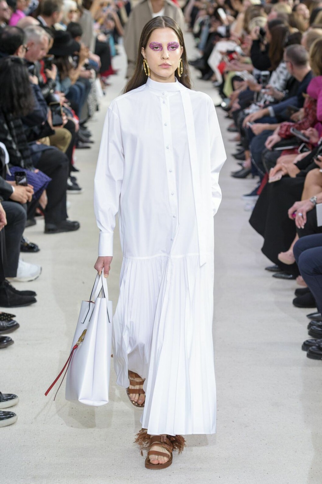 Valentino Valentino Vit klänning ss-19 kollektionen