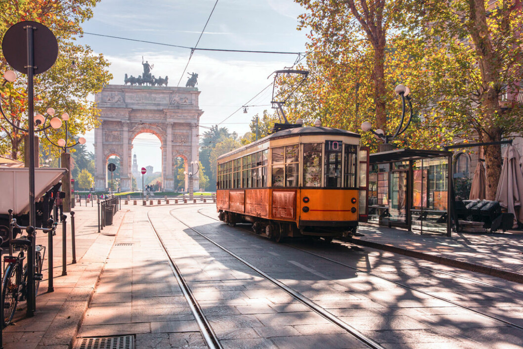 Sparvagen i Milano, Italien