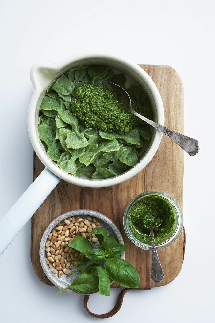 Spenatpasta med persiljepesto, steg 6.