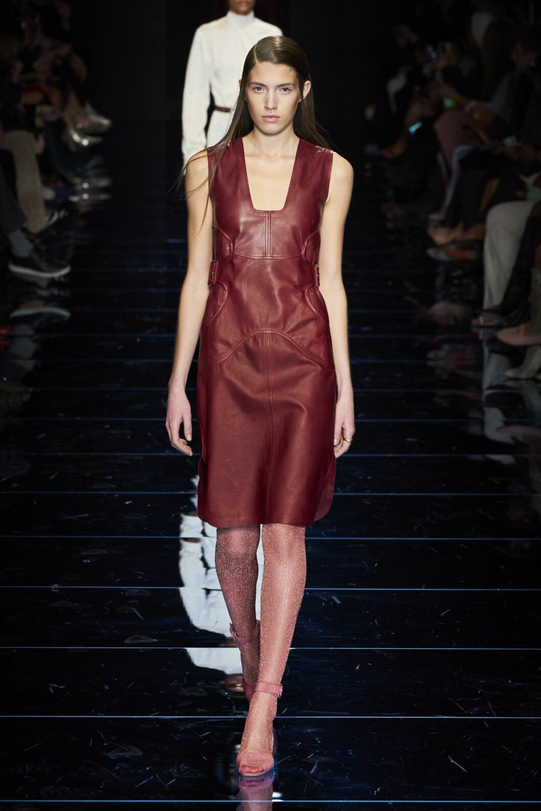 Läderklänning g Sportmax AW20 Milano Fashion Week.