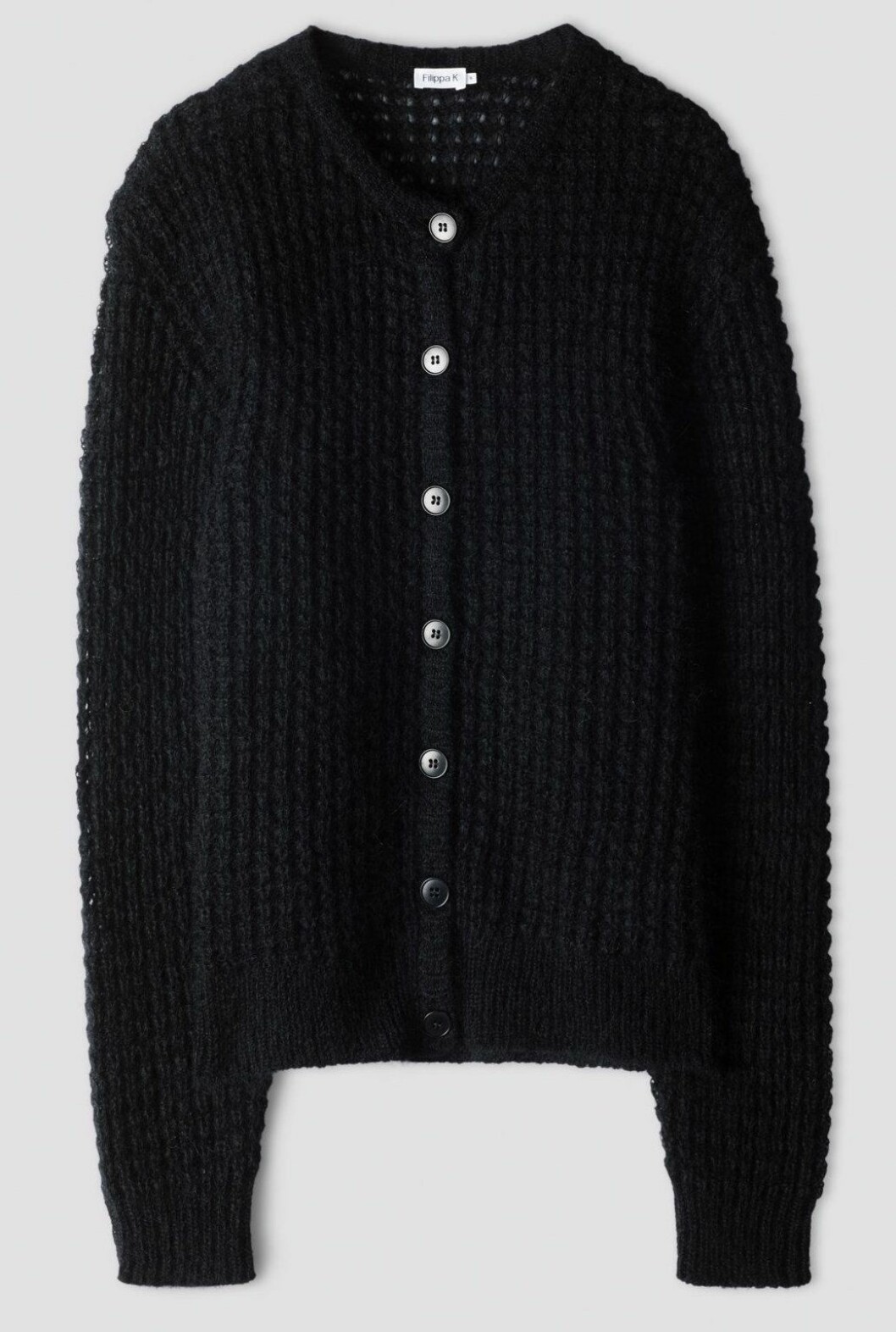 Filippa K bjuder på en mysig cardigan i luftig mix av mohair och mulesing-fri ull.