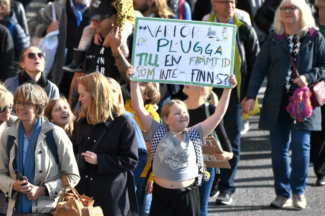 Klimatstrejken den 27:e september 2019 lockade drygt 10 000 till Stockholm