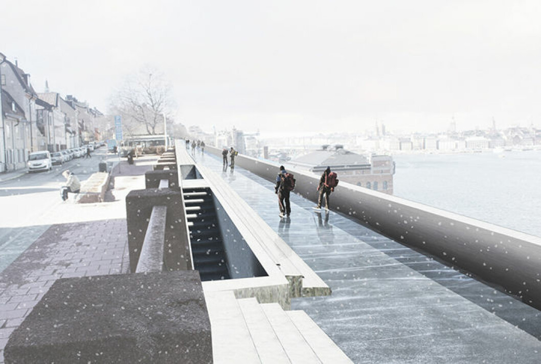 På vintern sänks vattennivån vilket förvandlar den till en isbana. Foto: UMA