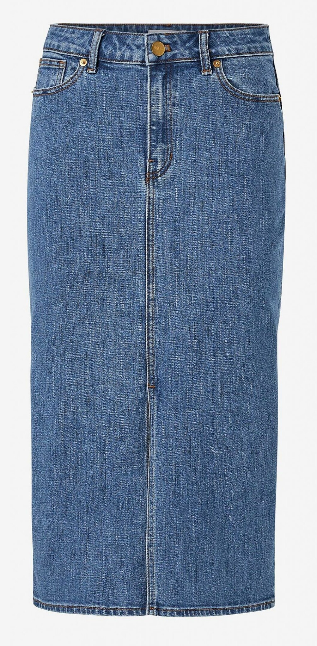 Jeanskjol i midilängd från Stylein