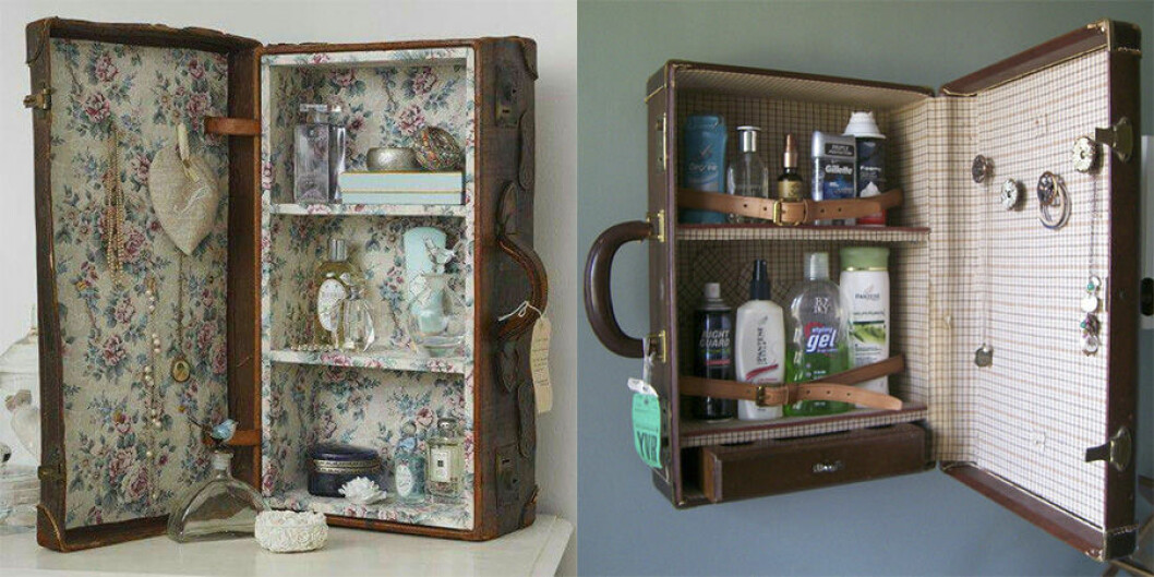 Foto: Housetohome.co.uk och etsy.com Resväska som öppnas upp och är en låda med förvaring