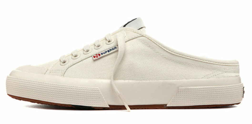 Vita Supergas med öppen häl.