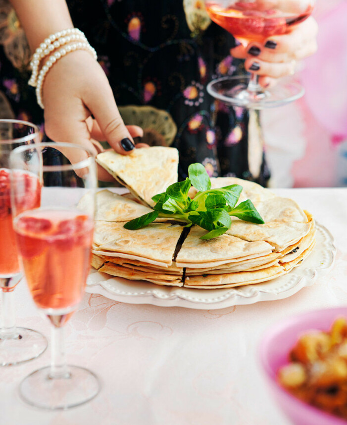 Recept på quesadillas med västerbottensost och svamp