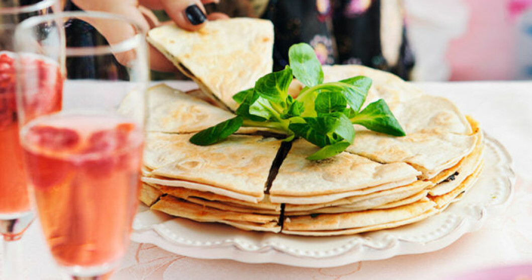 Quesadilla med Västerbottensost och svamp. Quesadilla med Västerbottensost och svamp.