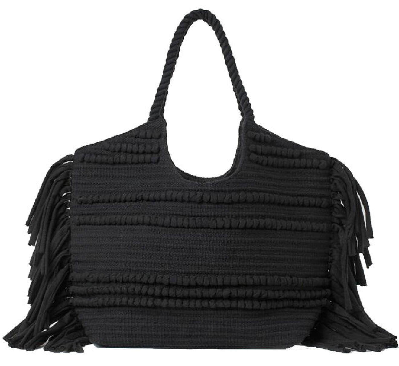 svart bohemisk väska med fransar för dam från H&amp;M 2022