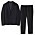 svart kostym i ull för dam med kavaj och byxor våren 2022