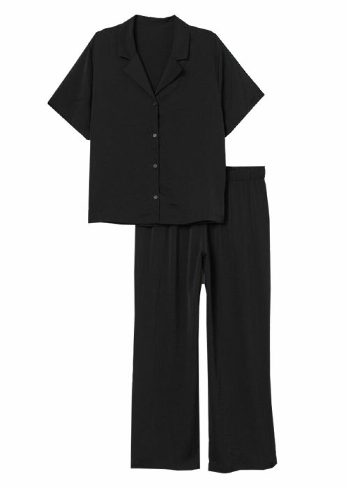 svart satinpyjamas från hm
