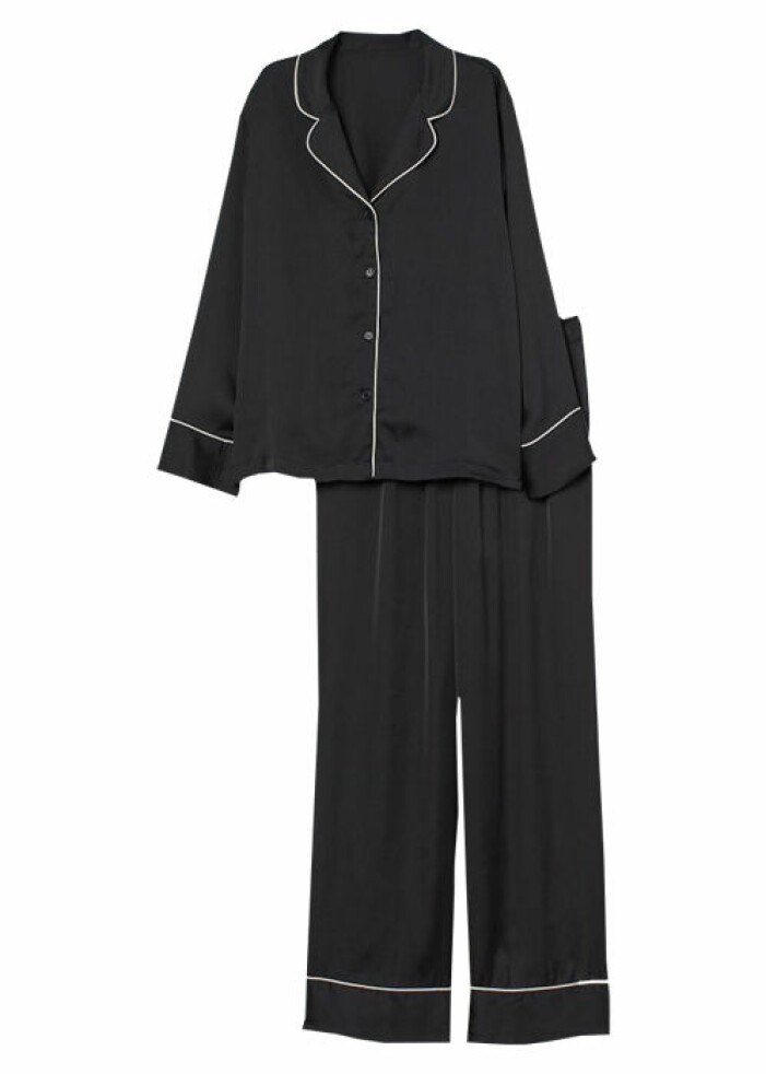 svart satinpyjamas från hm
