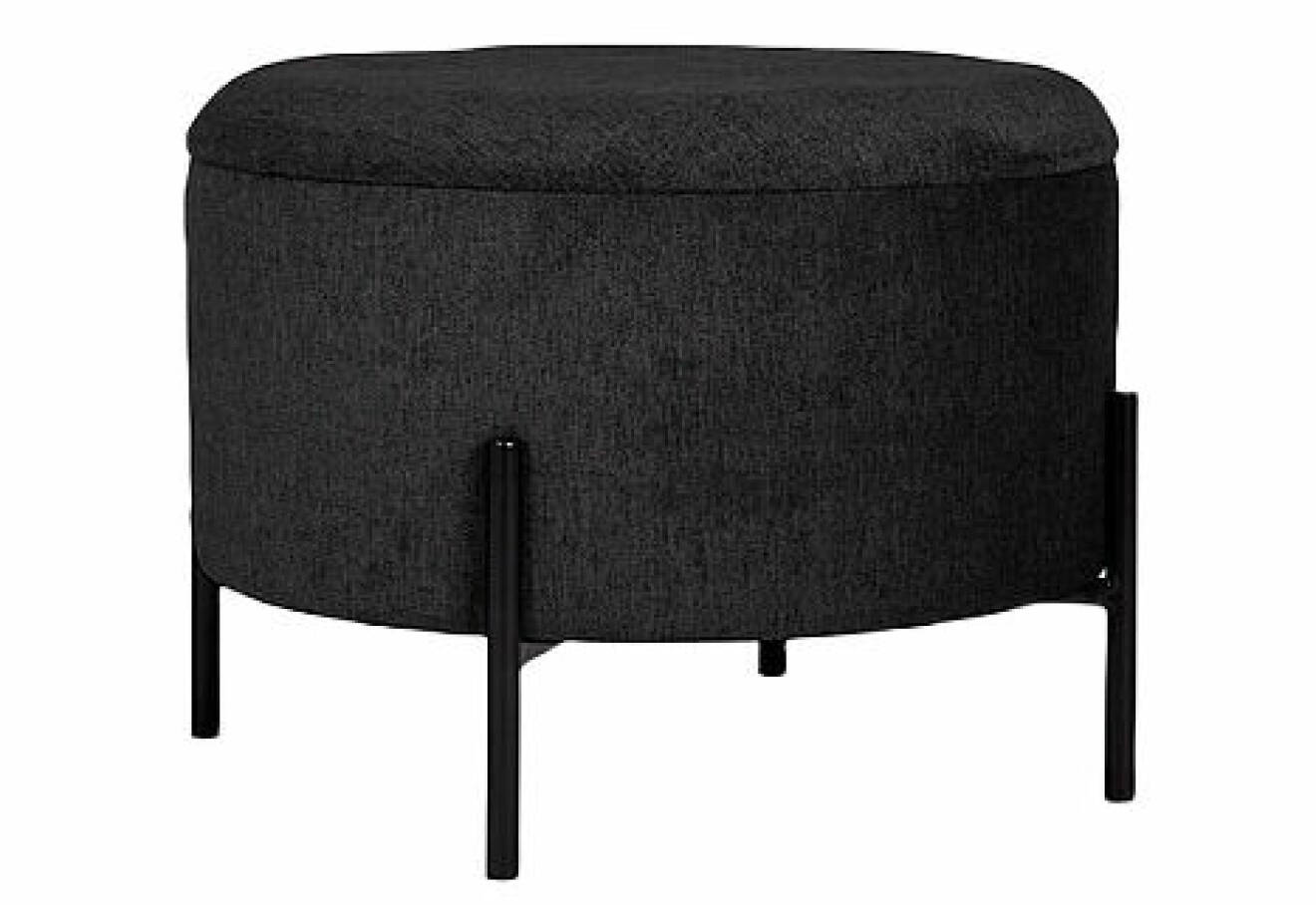 svart fotpall med förvaring från Nordic Furniture Group