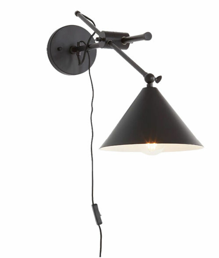 svart trendig vägglampa