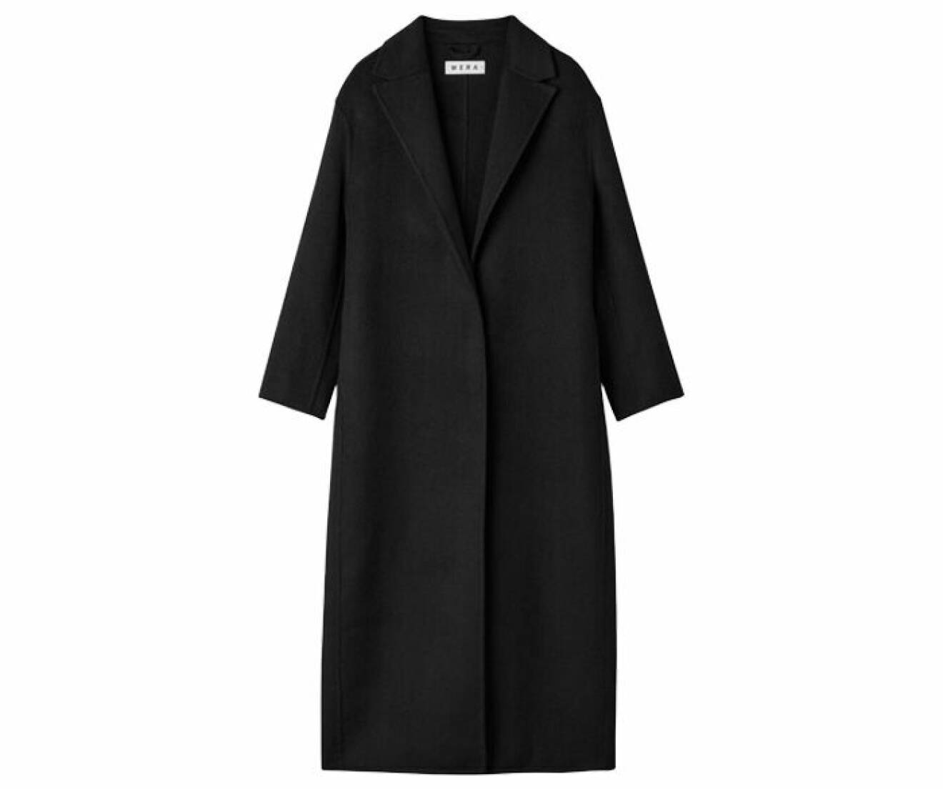 svart kappa gjord i ull med breda slag och rak passform från Wera
