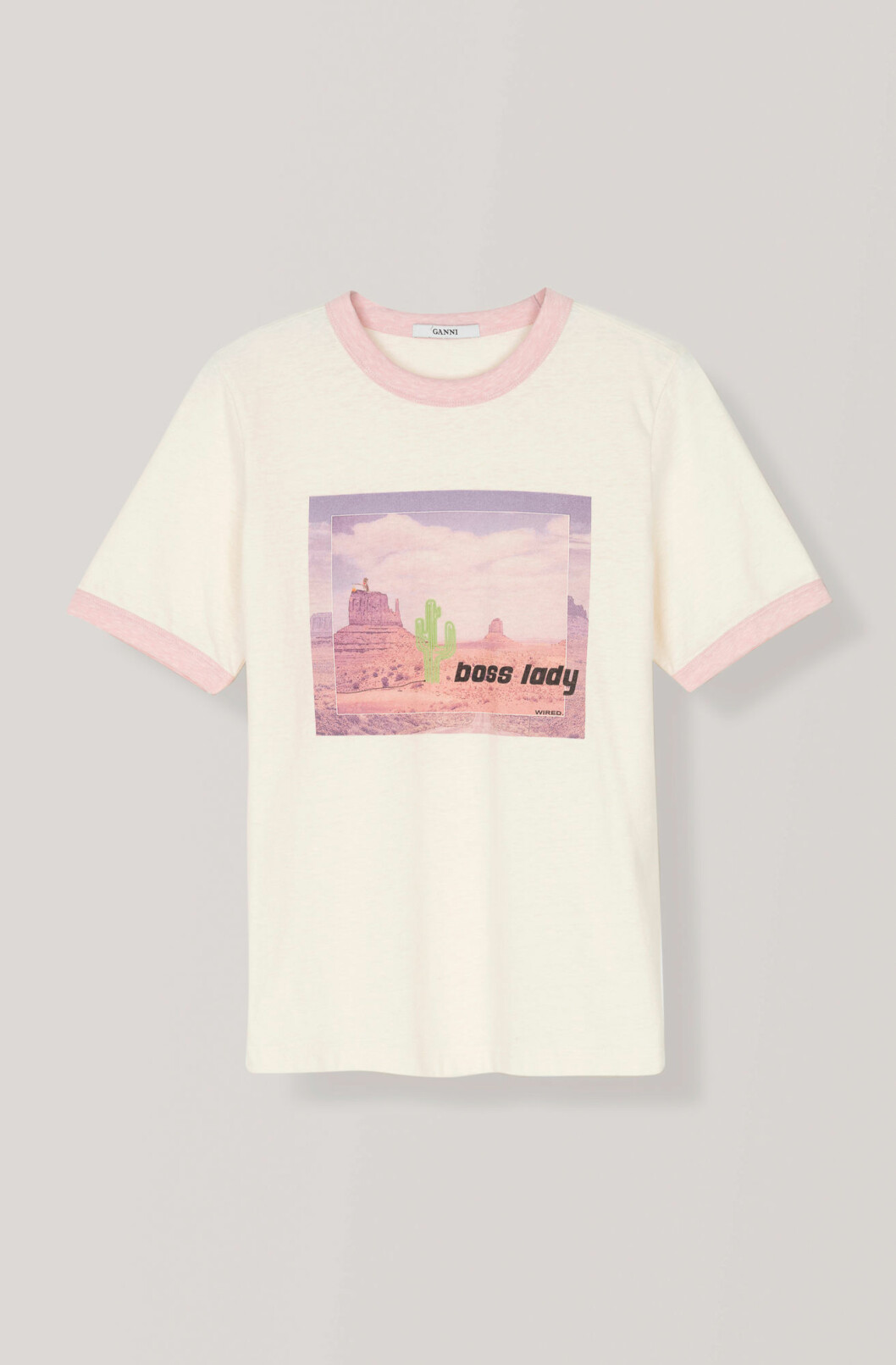 Skön T-shirt med tryck från Ganni.
