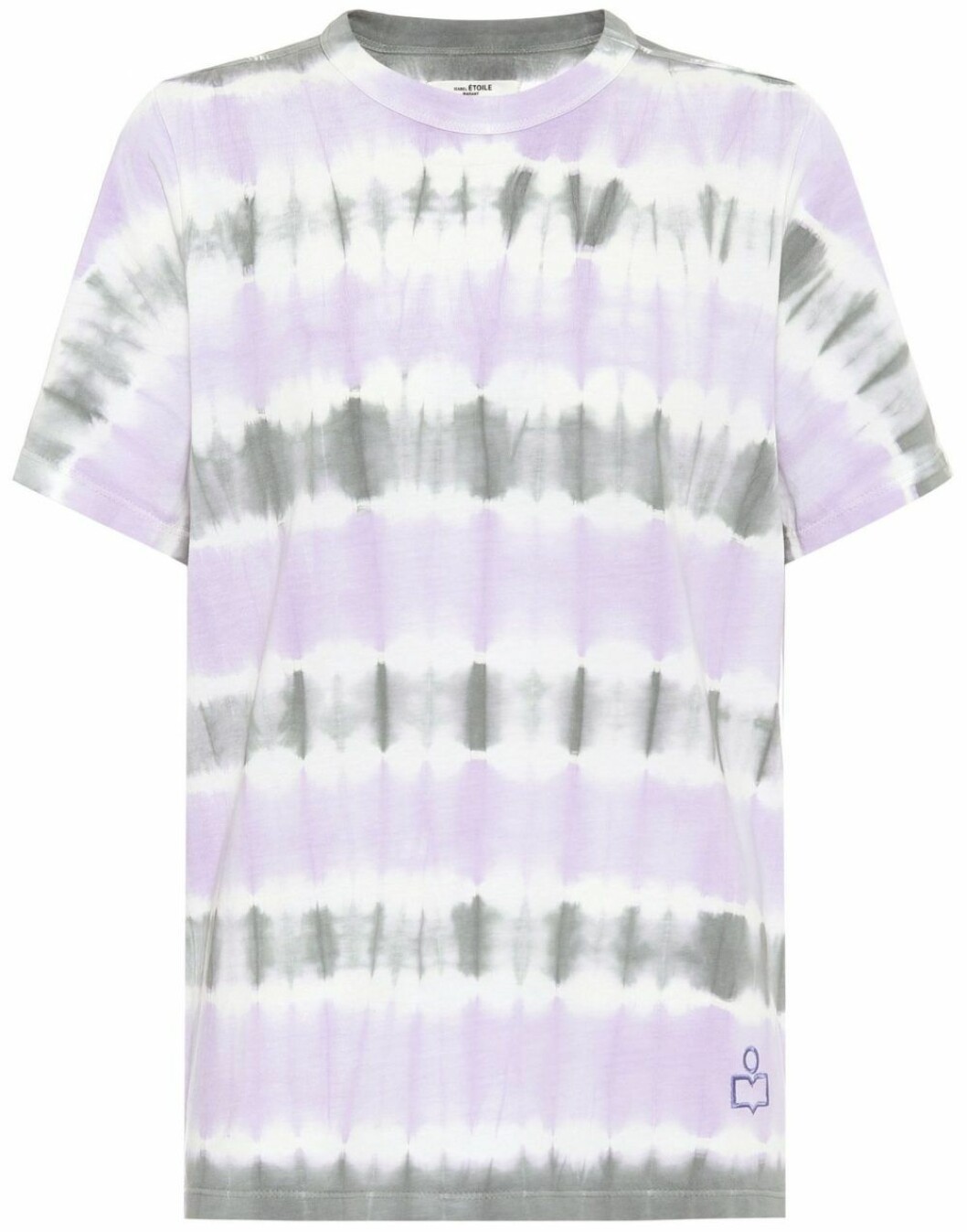 T-shirt med batikmönster i nyanser av grönt, lila och vitt från Isabel marant étoile.