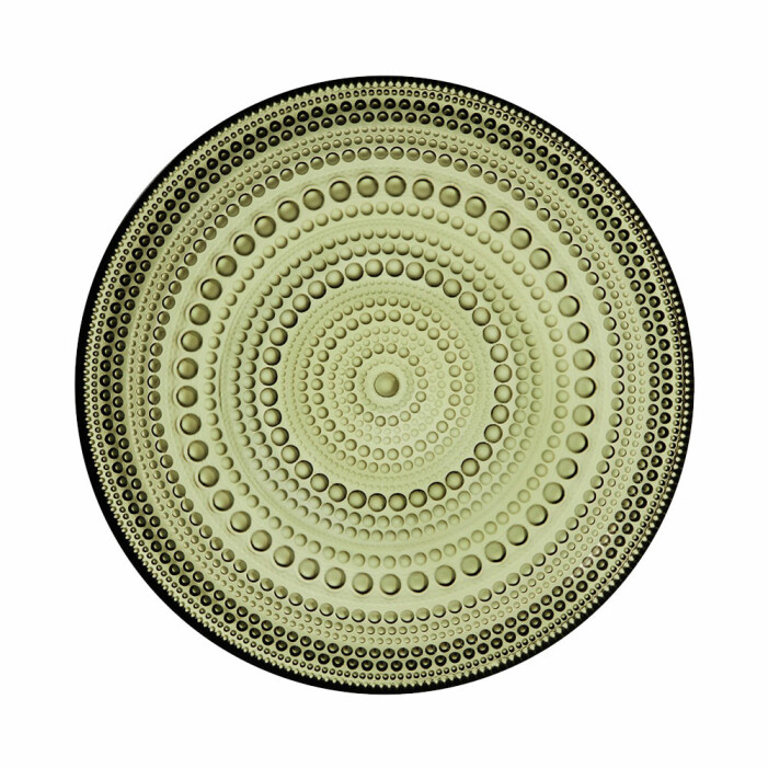 grön prickig assiett från iittala