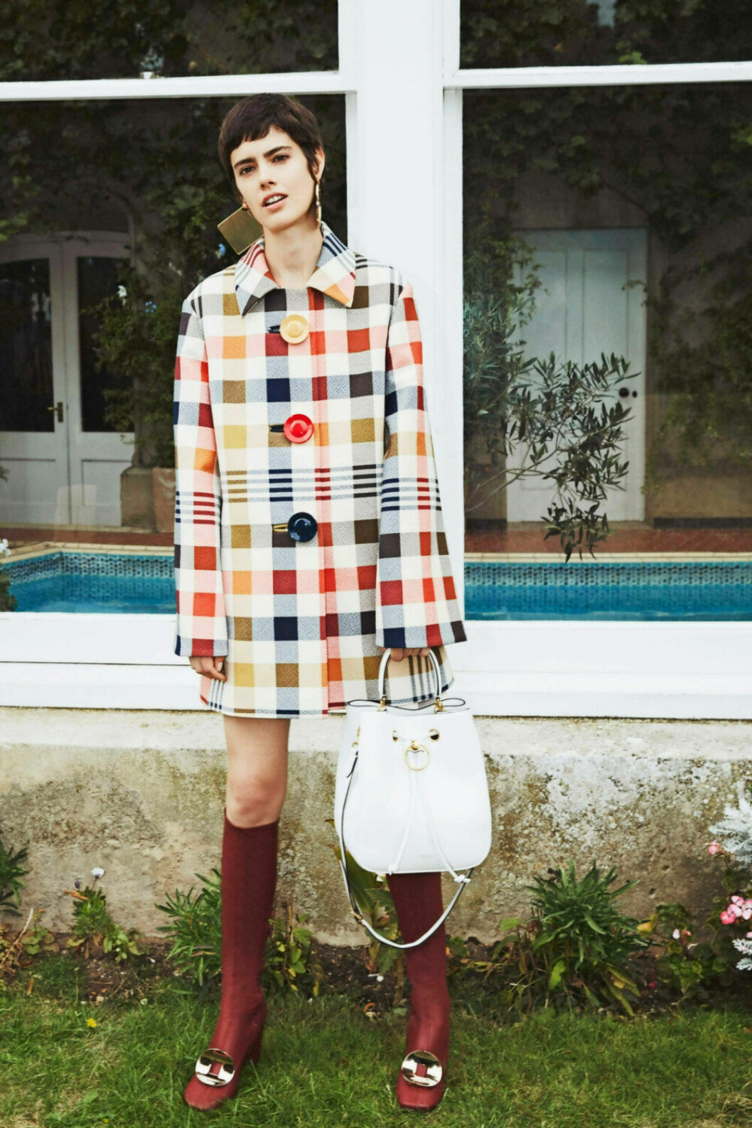Mulberry. Rutig outfit från Mulberrys SS19 kollektion