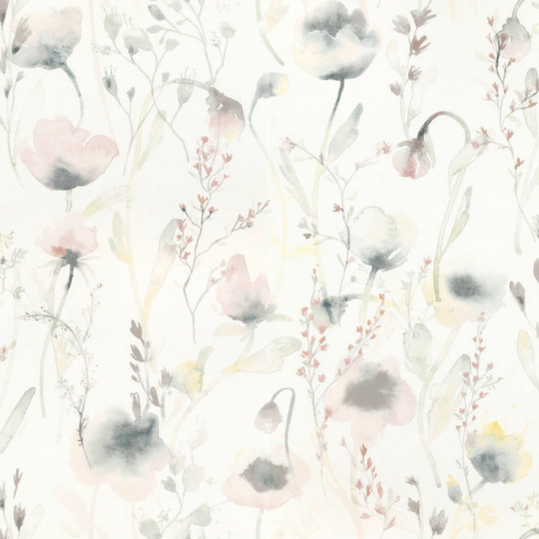 Pastell och blomster! Tapet <em>Lo</em> ur kollektionen <em>Oas</em>, 780 kr/rulle, Sandberg. Blommig tapet med vit bas från Sandberg