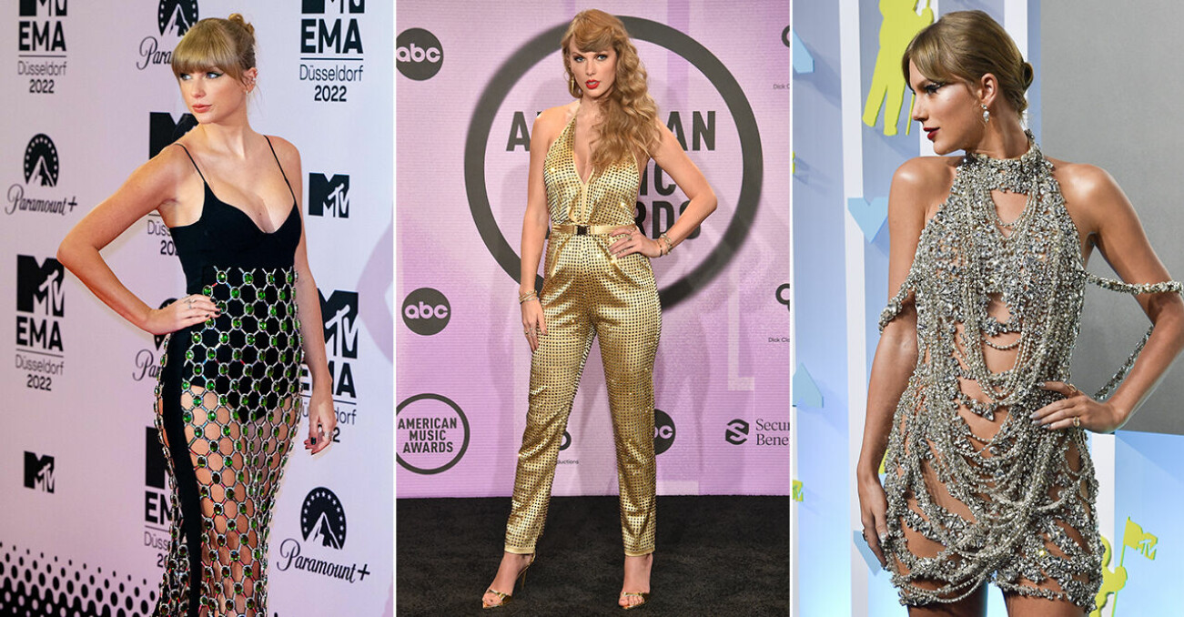 5 gånger Taylor Swift har matchat låten Bejeweled på röda mattan – se hennes glitterlooks