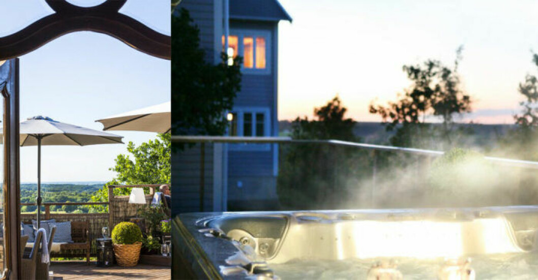 På The Lodge kan du bo i vanligt rum eller i stuga. Klicka på bilden för att läsa mer och boka din vistelse. Spahotellet The Lodge.