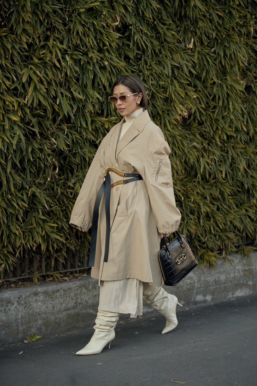 Streetstyle-look med ton-i-ton. Streetstyle-look med ton-i-ton.