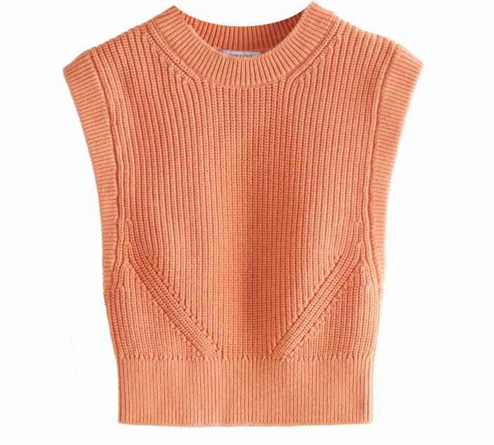 orange stickad väst