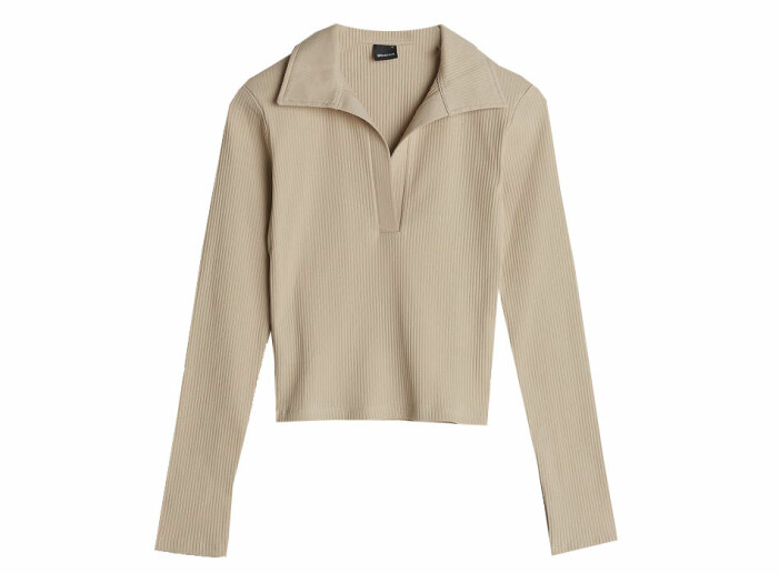beige topp med krage