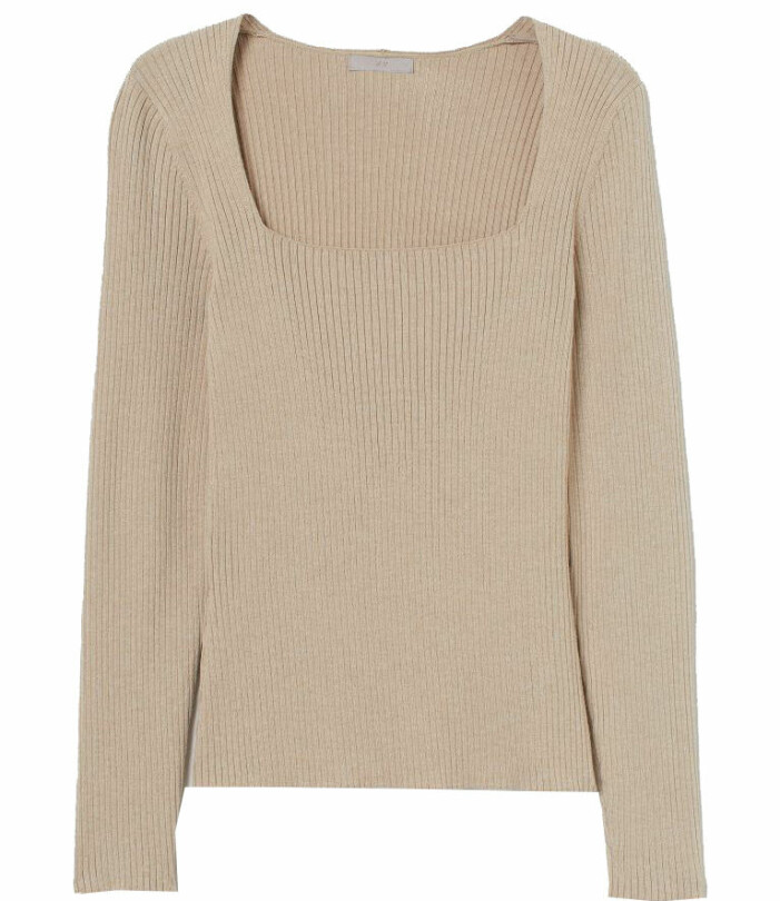 beige stickad topp