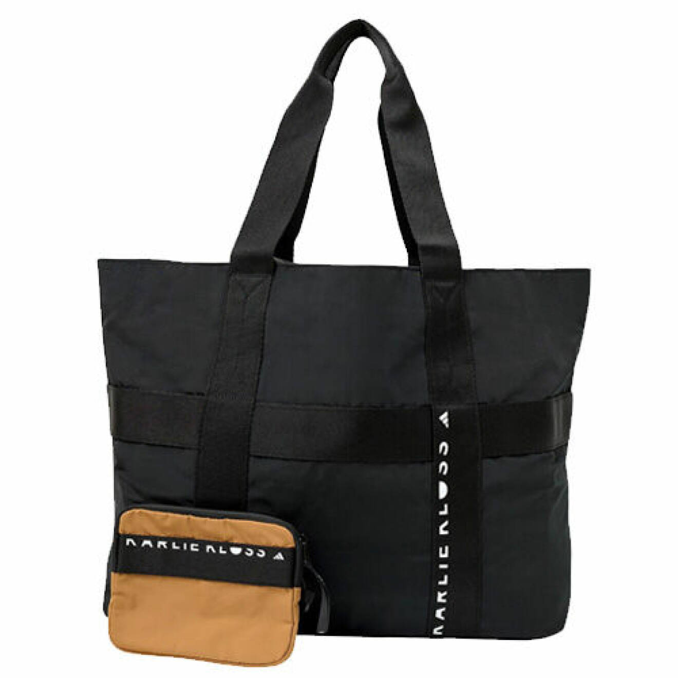 träningsväska dam - svart väska med liten tillhörande väska från Adidas x Karlie Kloss
