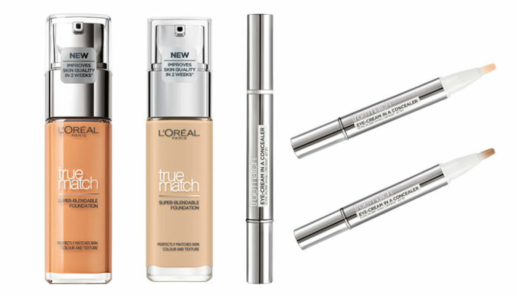L’Oréal Paris True Match Foundation, finns i 31 nyanser och L’Oréal Paris True Match Eye Cream In a Concealer. <a href="https://www.kicks.se/sok?q=true%20match&utm_source=digitorial&utm_medium=website&utm_campaign=leverantor_se&utm_term=2036_loreal_truematchconcealer" target="_blank" rel="noopener">Shoppa här!</a>