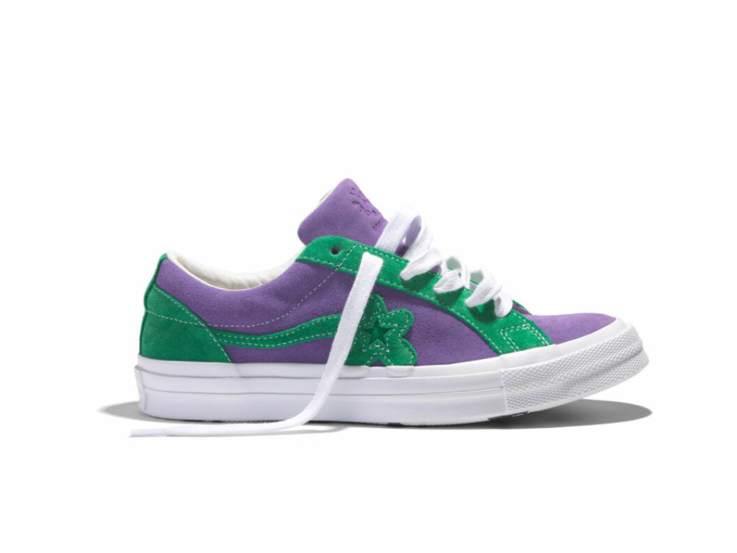 Lila/grön sneaker ifrån kollektionen Converse x GOLF le FLEUR