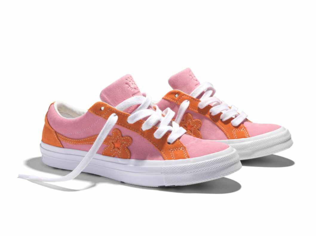 Rosa/organge sneaker ifrån kollektionen Converse x GOLF le FLEUR