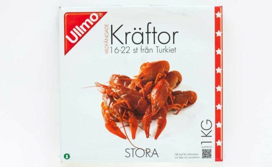 Ullmo stora vildfångade kräftor – Turkiet